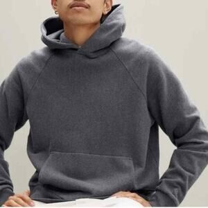 Everlane The Track Organic Cotton Men’s Pullover Hoodie Size Medium Gray NWT
